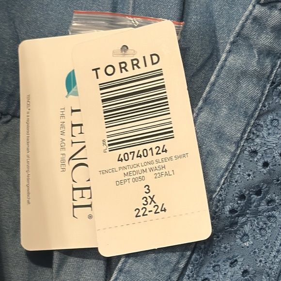 Torrid Blue Button Down Shirt - Picture 4 of 11